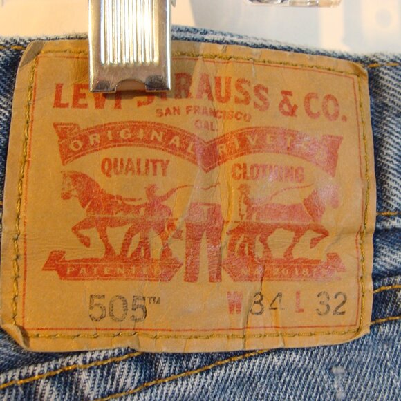 Men's Levi's 505 Medium wash blue denim jeans 34 x 32 - Picture 4 of 6